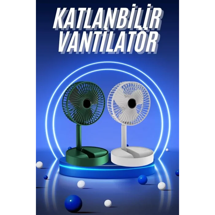 3 Kademe Hız Ayarlı Vantilatör Telefon Standlı Şarjlı Katlanabilir Soğutucu Pervane Yeni Nesil