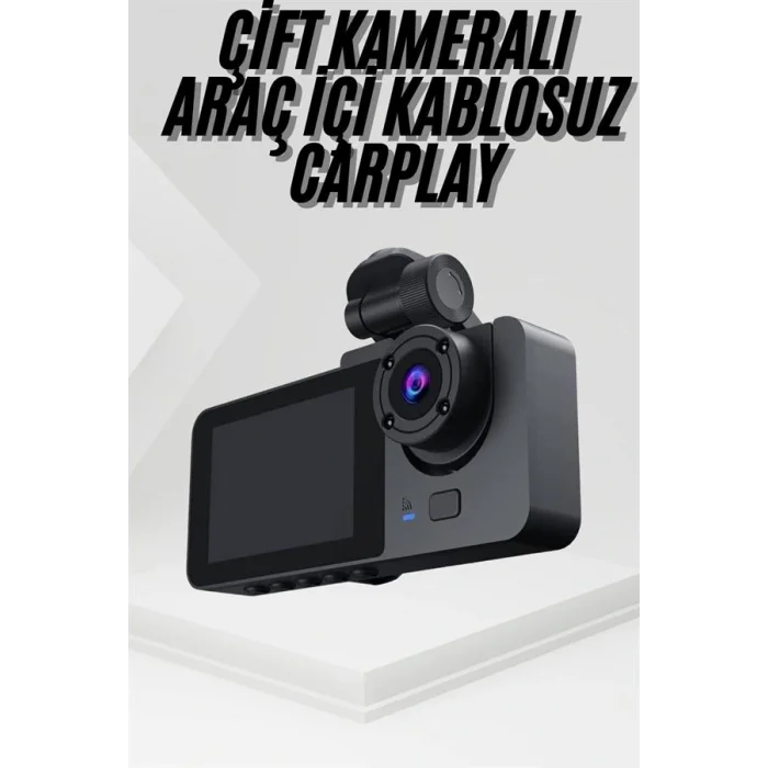 3 Kameralı 2 İnç 1080P Araç İçi Kamera Sürüş Kamerası CarPlay