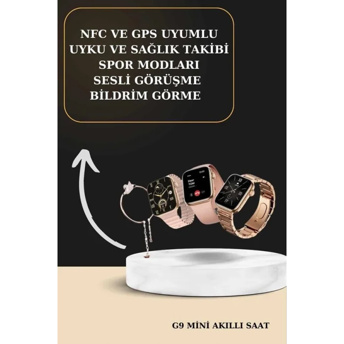 3 Kordonlu Pembe Amoled Ekran Akıllı Saat ve Yeni Nesil Pro Kablosuz Bluetooth Kulaklık ANC/ENC