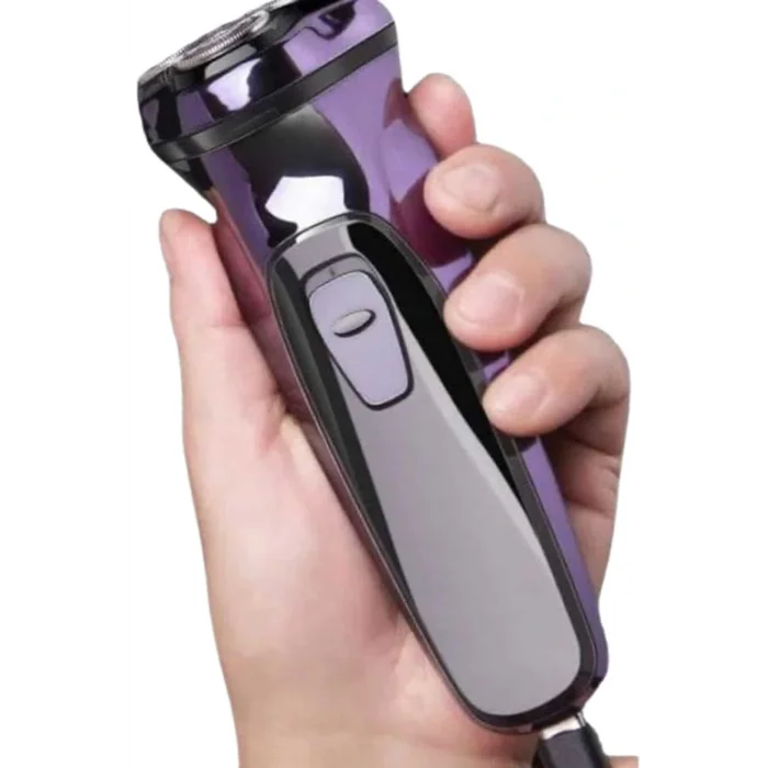 3 lı Döner Başlıklı Sakal Sıfır Alma Tıraş Makinesi Profesyonel Paslanmaz Çelik