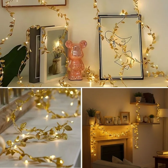 3 Metre Yaldızlı Gold LED Işık – Dekoratif Ortam ve Yılbaşı Aydınlatması (5047)