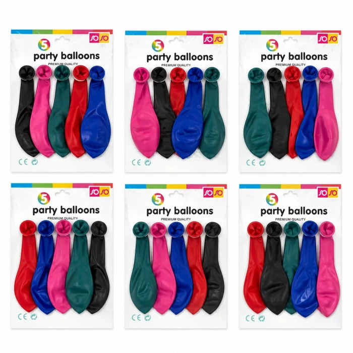 30 PAKET - 5PCS ORTA BOY RENKLİ - 30CM PARTY BALON TOPTAMDA 150 ADET BALON (5047)