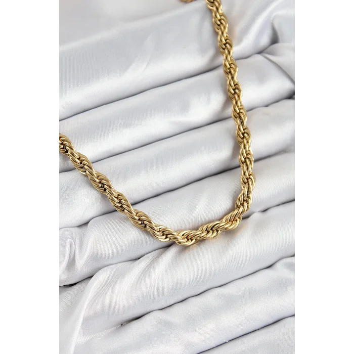 316L Çelik Burgu Model Gold Renk Kadın Kolye