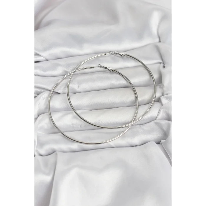 316L Çelik Gümüş Renk 75 mm Halka Küpe