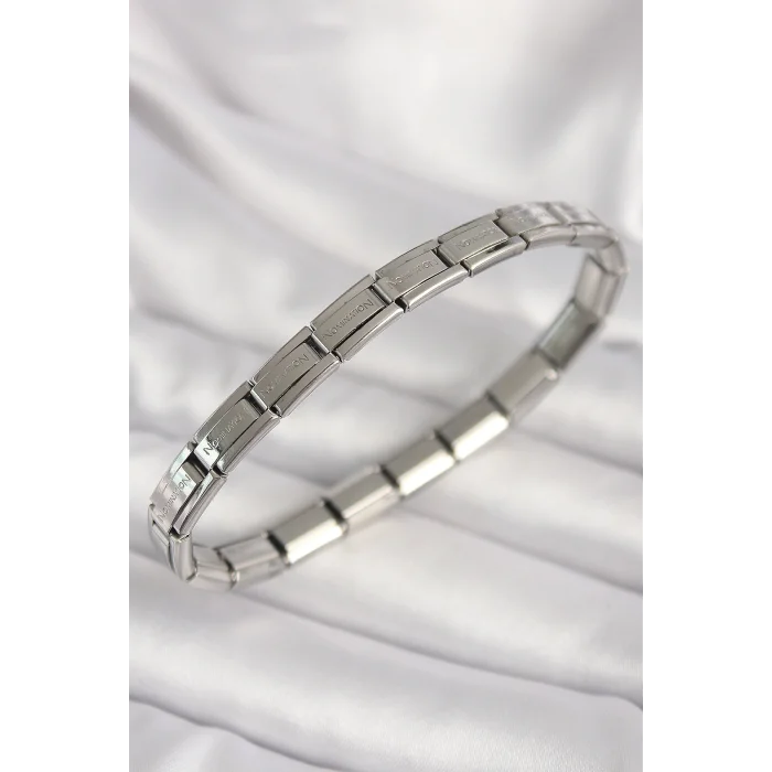 316L Çelik Gümüş Renk İnce Yazılı Nomination Kadın Bileklik