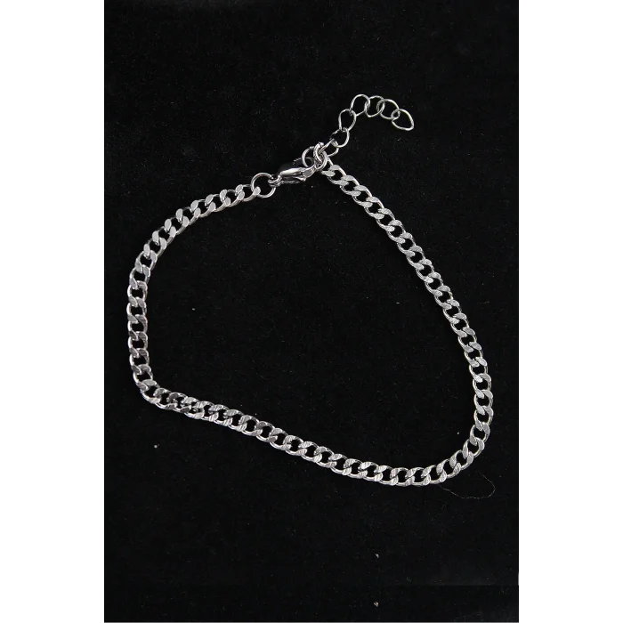 316L Çelik İnce Klasik Model Gümüş Renk Erkek Bileklik