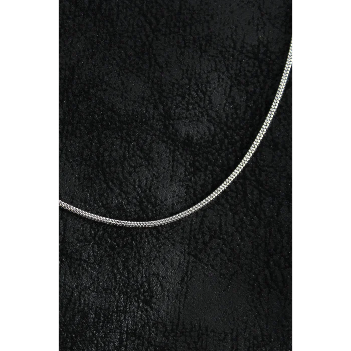 316L Çelik Örme Zincir Model Gümüş Renk Erkek Kolye