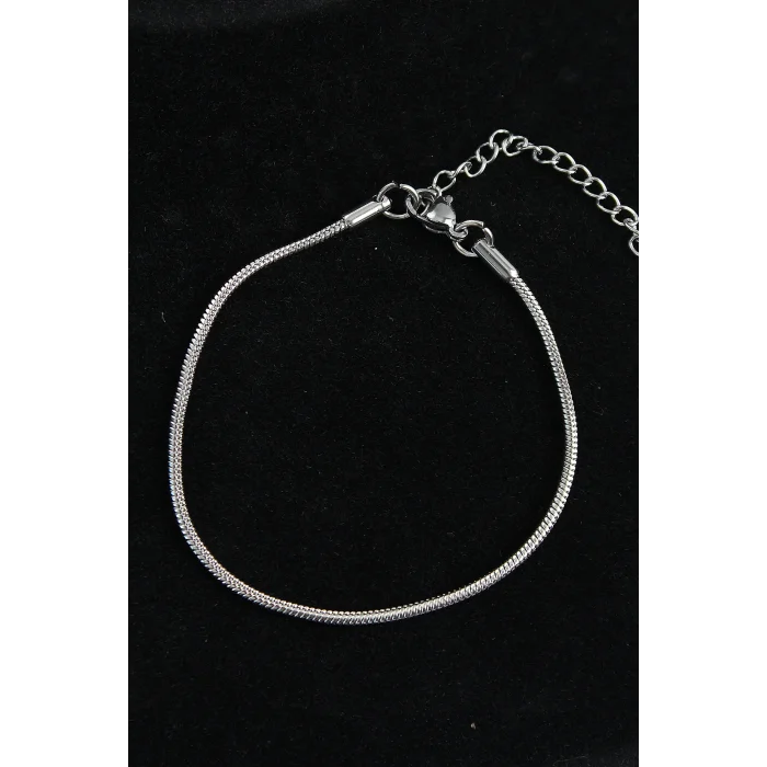 316L Çelik Oval İtalyan Model Gümüş Renk Erkek Bileklik