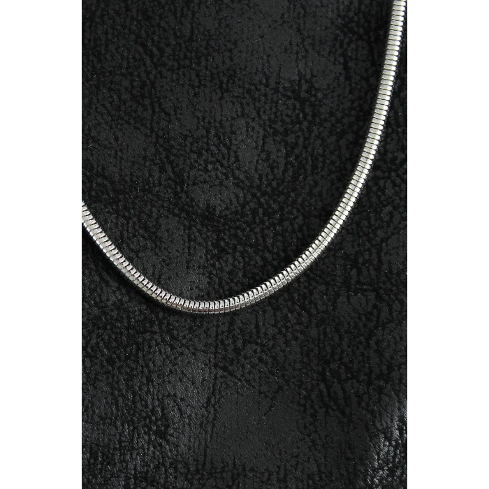 316L Çelik Oval İtalyan Zincir Model Gümüş Renk Erkek Kolye