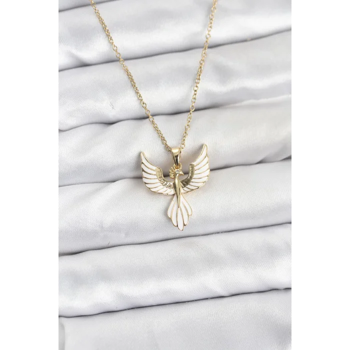 316L Çelik Zincir Gold Renk Anka Kuşu Model Kadın Kolye