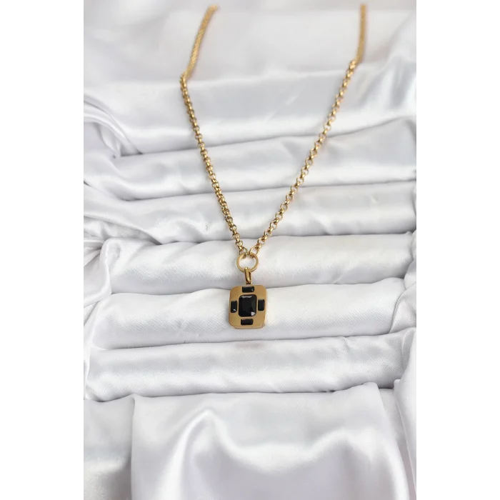 316L Çelik Zincir Gold Renk Vintage Model Kadın Kolye