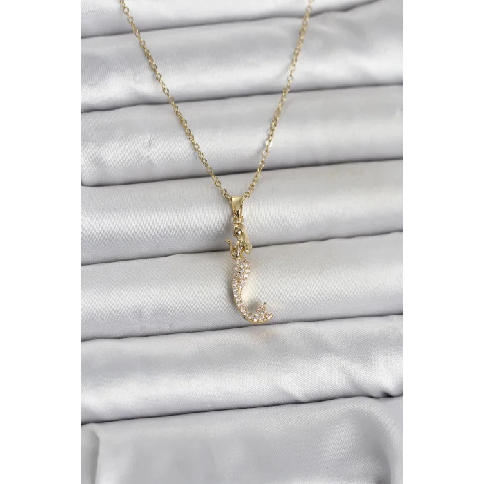 316L Çelik Zincir Gold Renk Zirkon Taşlı Deniz Kızı Model Kadın Kolye