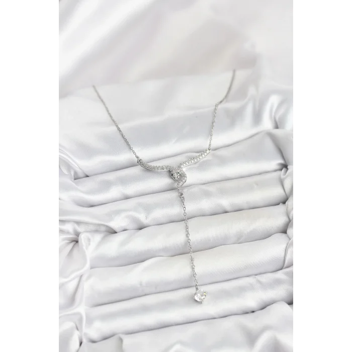 316L Çelik Zincir Gümüş Renk Yılan Model Y Kolye