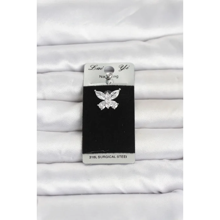 316L Cerrahi Çelik Kelebek Model Göbek Piercing