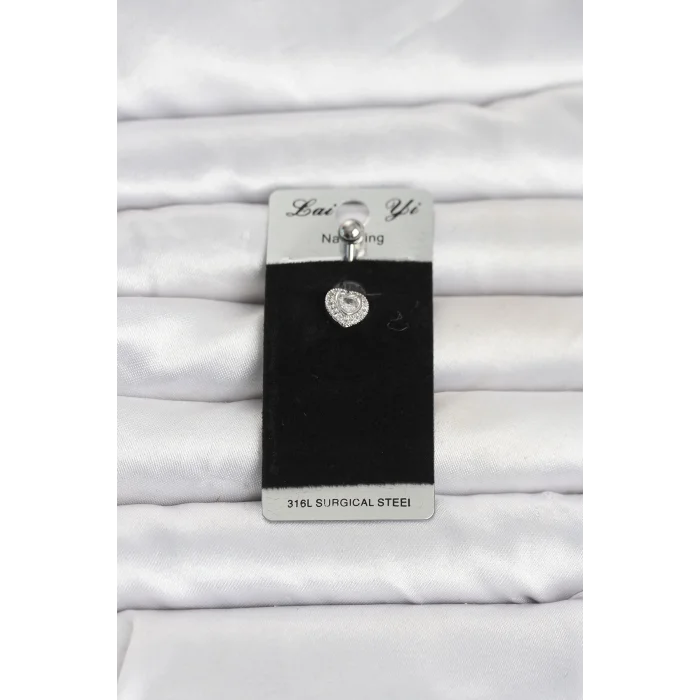 316L Cerrahi Çelik Minimal Kalp Model Göbek Piercing