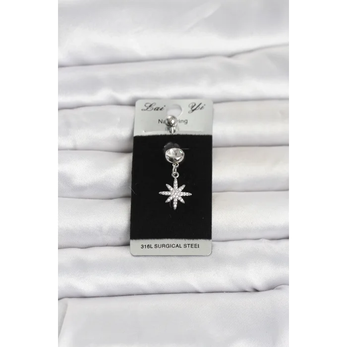316L Cerrahi Çelik Sallantılı Kutup Yıldızı Model Göbek Piercing