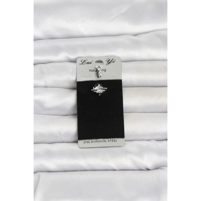 316L Cerrahi Çelik Zirkon Taşlı Göbek Piercing