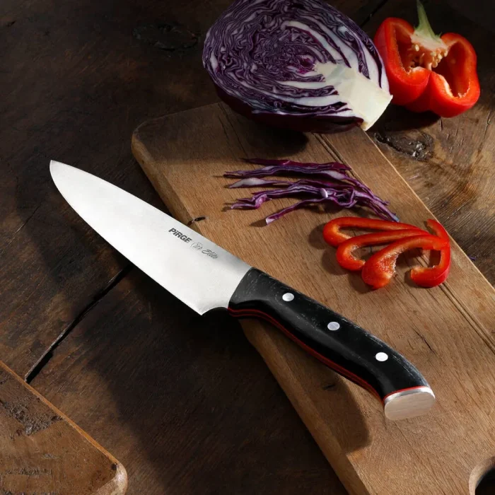 32160 Elite Şef Bıçağı 19 cm - Perçinli Kahverengi Kompozit Sap