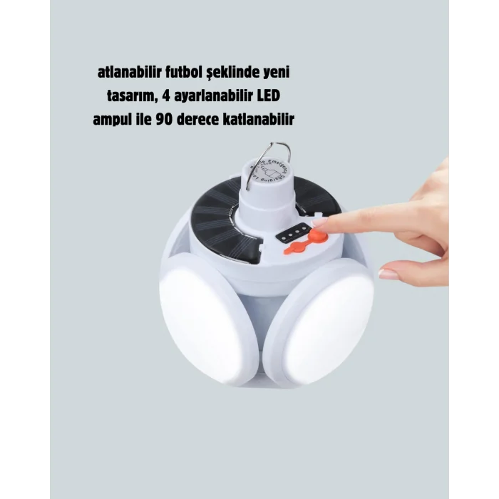 360 Derece Katlanabilir Solar LED Aydınlatma Çadır Lambası