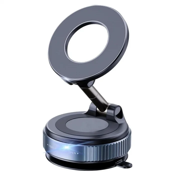 360° Döner Başlıklı Vakumlu Emişli Manyetik Telefon Tutucu – Güçlü Mıknatıslı, İz Bırakmaz (5047)