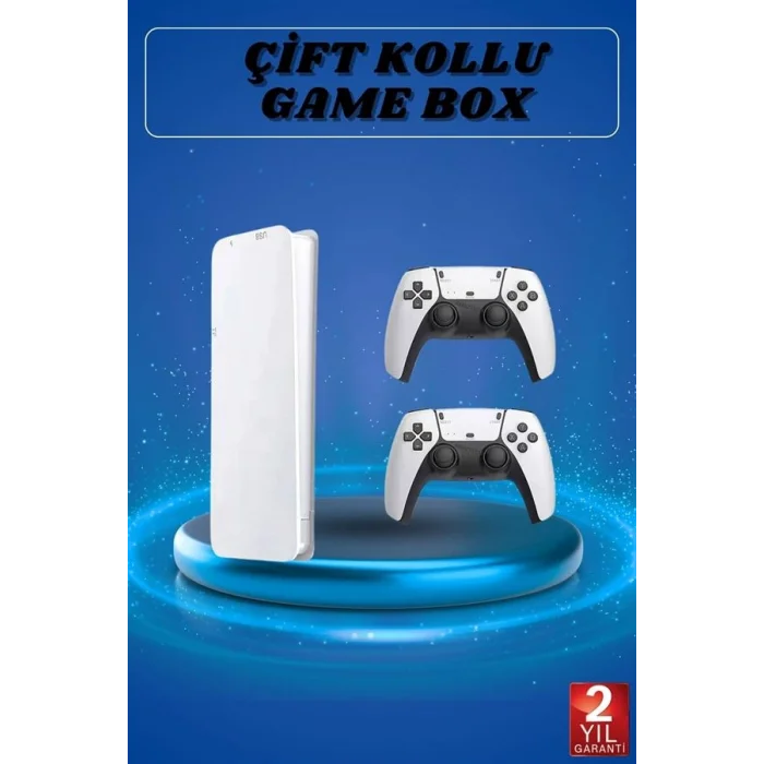 3D Çift Oyun Kollu 4K HD Ekran Nostaljik 20.000 Oyunlu Beyaz Game Box Yeni Nesil