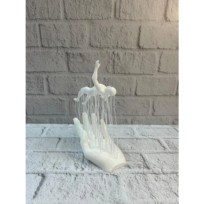 3D El İnsan Figürü Beyaz Modern Sanatsal Dekoratif Biblo