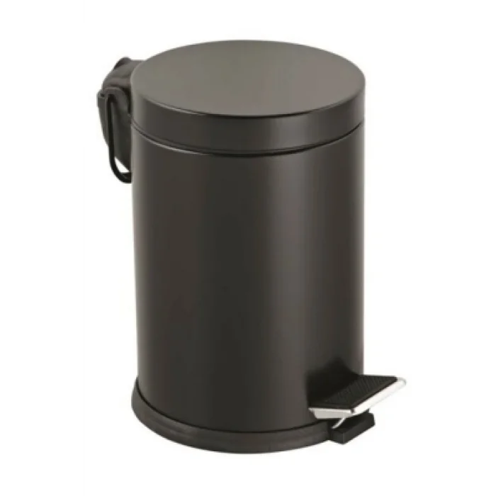 3LT SİYAH PEDALLI METAL ÇÖP KOVASI (5047)