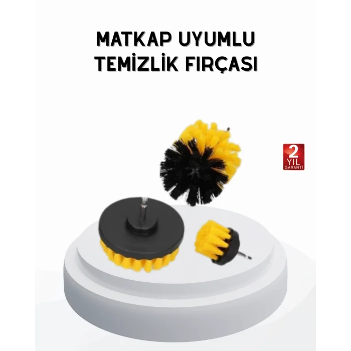 3’lü Matkap Temizlik Fırçası Seti – Banyo, Mutfak ve Araç Jantı İçin Etkili