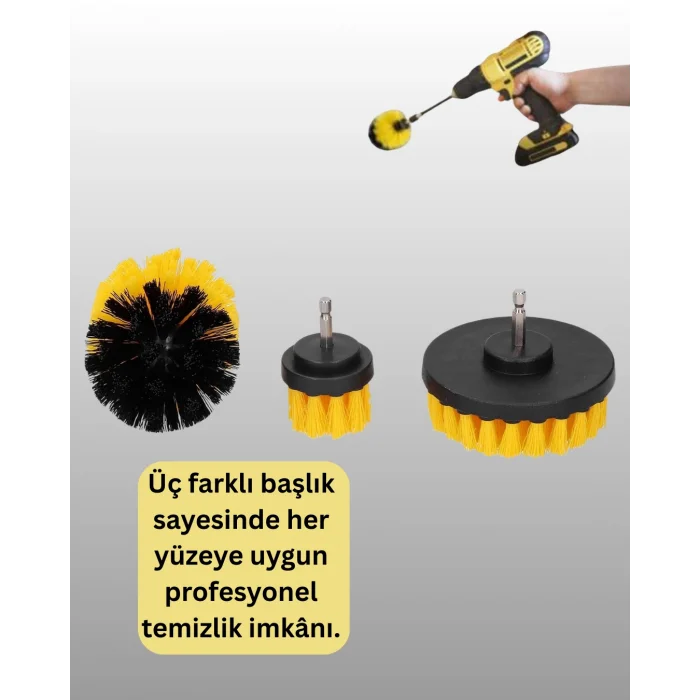 3’lü Matkap Ucu Fırça Takımı Zorlu Kirler İçin