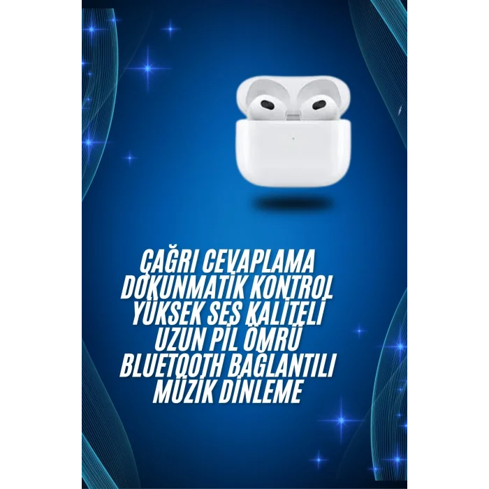 3.Nesil İOS Android Uyumlu Bluetooth 5.0 Beyaz Çağrı Cevaplama Yeni Nesil