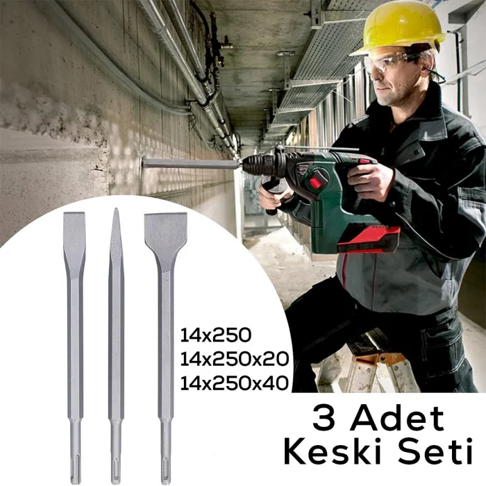 3PCS MURÇ SETİ SİVRİ -DÜZ 25CM (5047)
