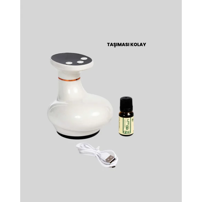 3’ü 1 Arada Şarjlı Masaj Cihazı Kupa Terapisi Sıcak Kompres Gua Sha