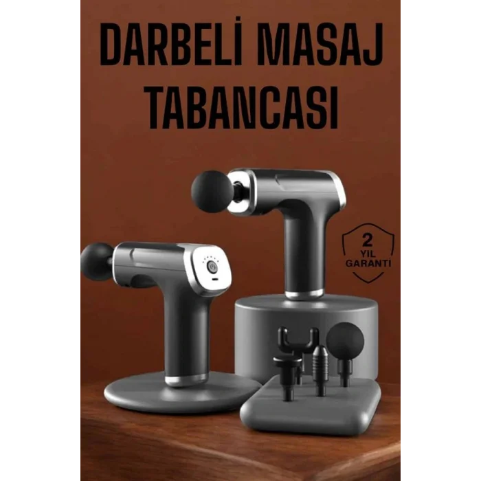 4 Başlıklı Darbeli Şarjlı Masaj Aleti Tabancası Kablosuz