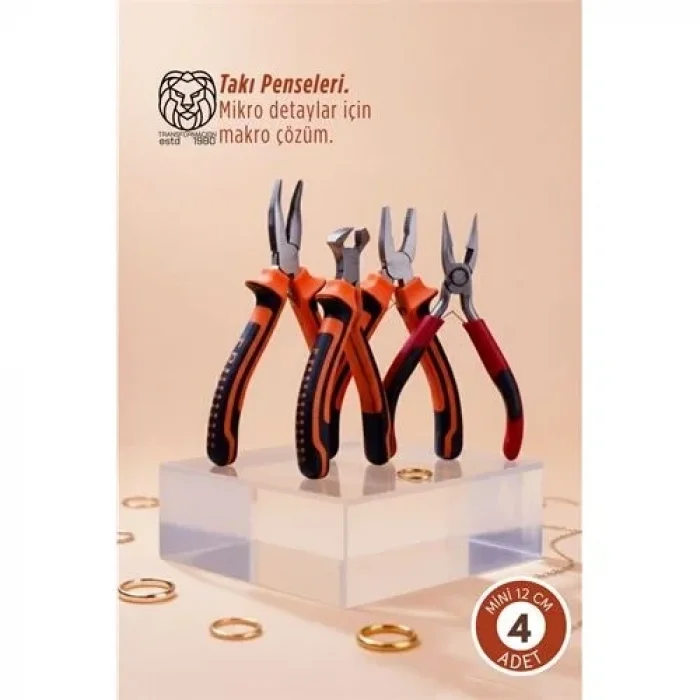 4lü Profesyonel Takı Tasarım & Hobi Pense Seti (hassas İşçilik Kiti)