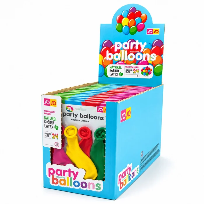 40 PAKET - 4PCS KÜÇÜK BOY RENKLİ 20CM PARTY BALON - TOPLAMDA 160 ADET BALON (5047)