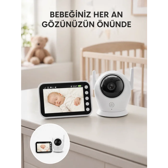 4.5 İnç Ekranlı Gece Görüşlü Bebek Kamerası ve Monitörü