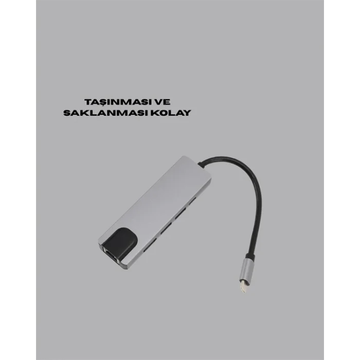 4K HDMI Çıkışlı, Gigabit Ethernetli USB‑C Çoklu Port Hub