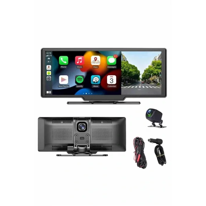 4K Ultra Araç İçi Ön ve Arka Kameralı Ekran HD 2 Kameralı Torpido Üstü Araç Multimedya