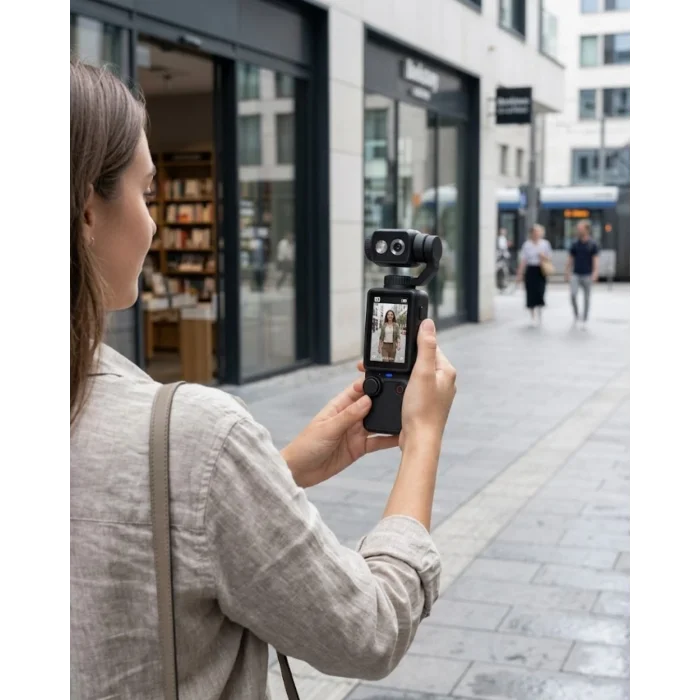 4K Ultra HD Vlog Kamera 2.0 İnç IPS Ekran ve Döner Lens Taşınabilir Aksiyon Kamera