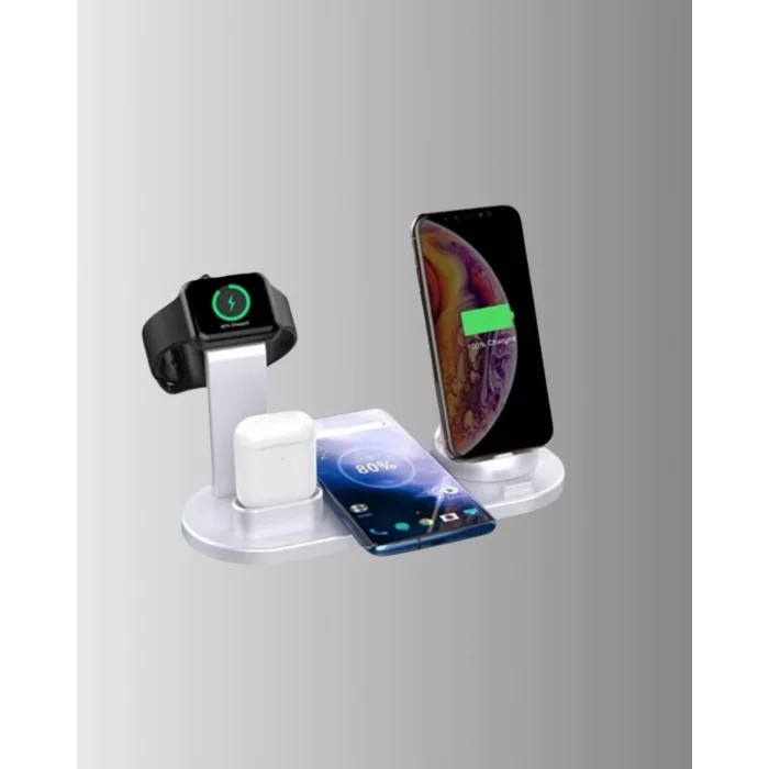 4’lü Kablosuz Şarj Standı iPhone Watch ve AirPods Çoklu Şarjlı