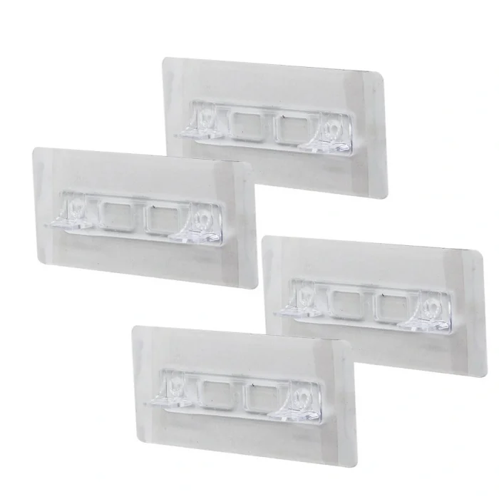 4PCS  RAF AYAK APARATI   ŞEFFAF PVC YAPIŞKANLI + VİDALANABİLİR   2X10CM (5047)
