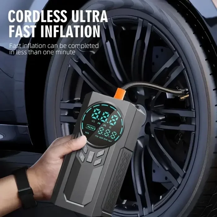 4’ü 1 Arada Lastik Şişirici – Akü Takviyesi – Powerbank – Led Işık (5047)