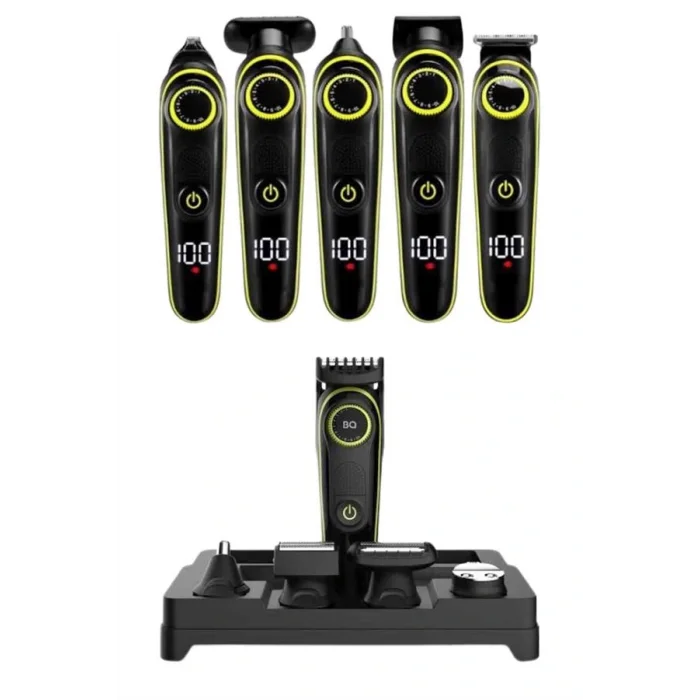 5 Başlıklı Şarjlı Tıraş Makinesi Led Ekran Saç Sakal Ense Tıraşına Uygun Bakım Seti