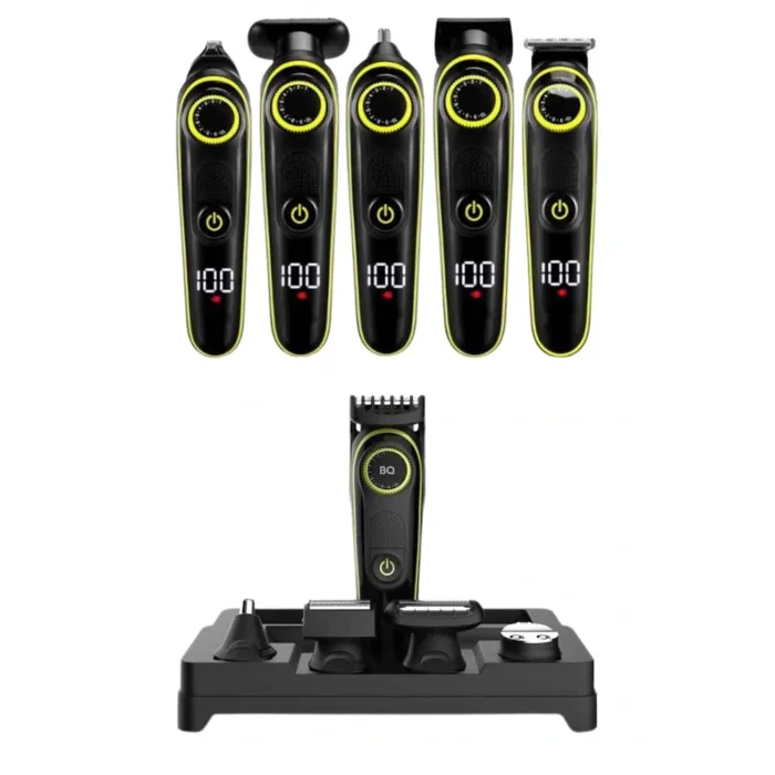 5 Başlıklı Şarjlı Tıraş Makinesi Led Ekran Saç Sakal Ense Tıraşına Uygun Bakım Seti