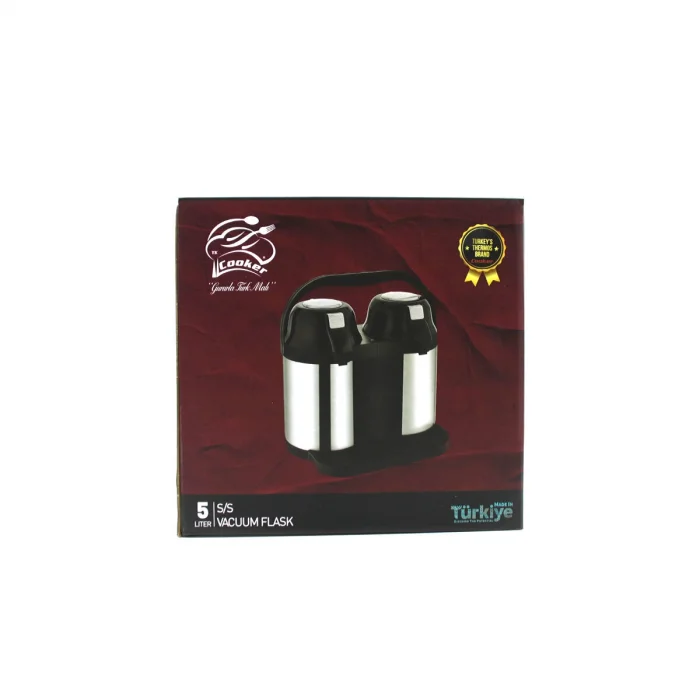 5 LT LÜX 304 ÇİFTLİ ÇELİK TERMOS POMPALI - MUSLUKLU TAŞIMA KULPLU - POMPA KİLİT TUŞLU (5047)