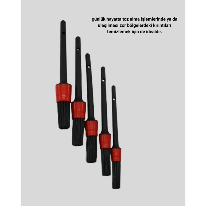 5 Parça Detay Temizlik Fırçası Seti Jant Motor Havalandırma İç Dış Temizlik