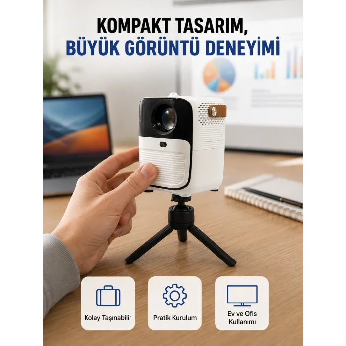 50 inç TV Deneyimli Projektör – Yakın Mesafede Geniş Görüntü Yeni Nesil