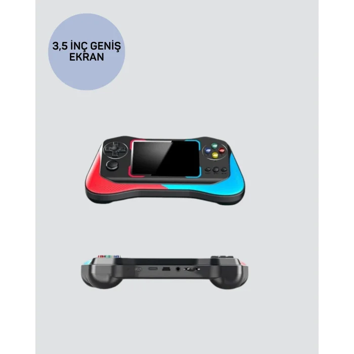 500 Oyunlu 3,5” Elde Taşınabilir Mini Oyun Konsolu – Şarjlı, TV Bağlantılı