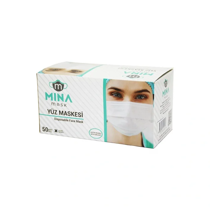 50PCS BEYAZ CERRAHİ YÜZ MASKESİ (5047)