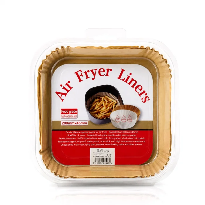 50PCS KARE TABAN: 20CM - KENAR: 4.5CM AİR FRYER PİŞİRME KALIP KAĞIT (5047)